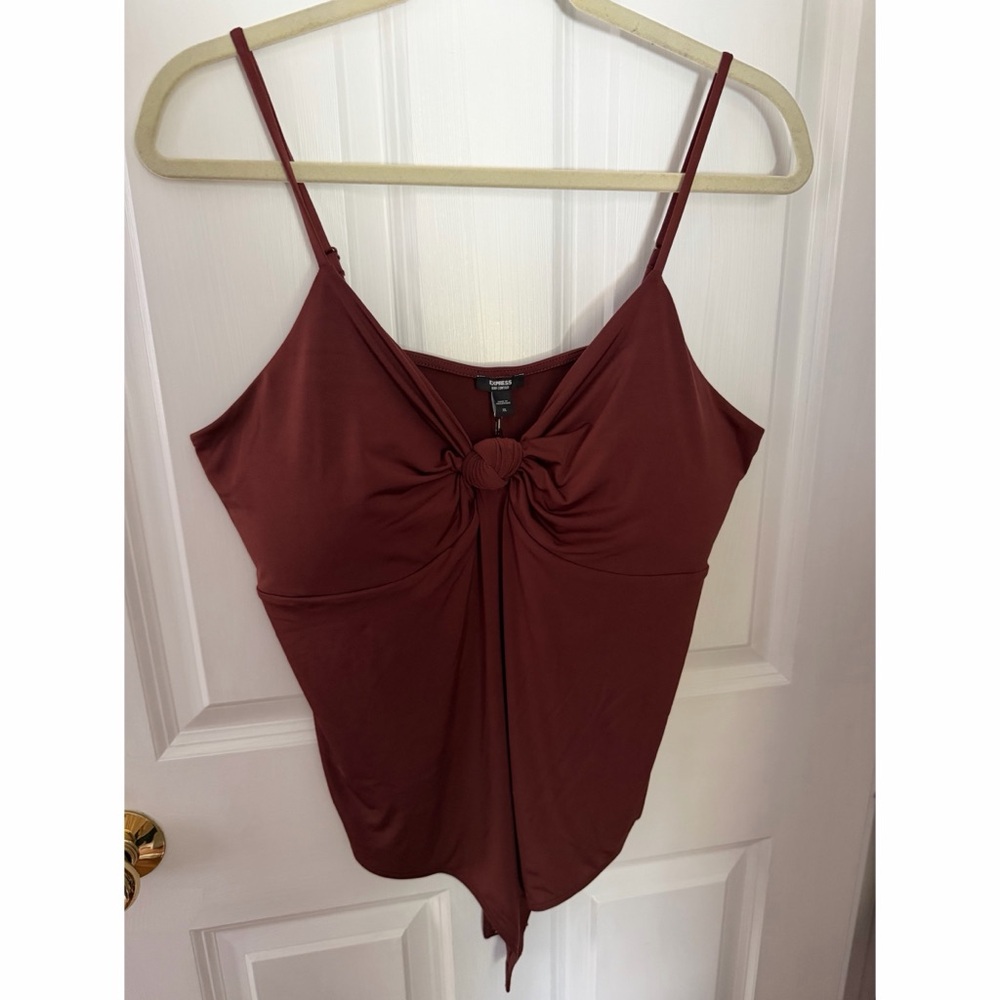 Women's Burgundy Knot Front bodysuit